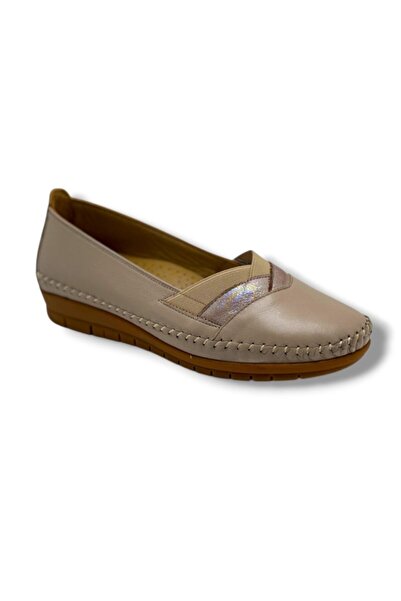 ELLANOR 3816-26 Genuine Leather Shiny Garni Detailed Anatomical Women's Shoes...