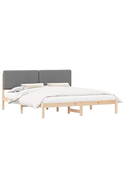 vidaxl Cadru de pat cu tăblie tapițată Gri deschis 180 x 200 cm