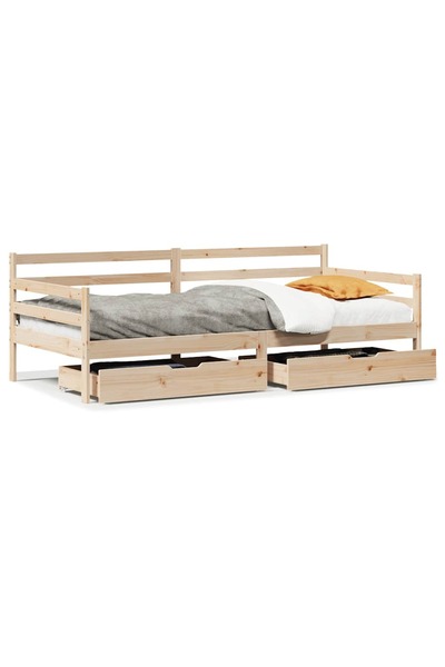 vidaxl Pat de zi cu sertare, 90x190 cm, lemn masiv de pin