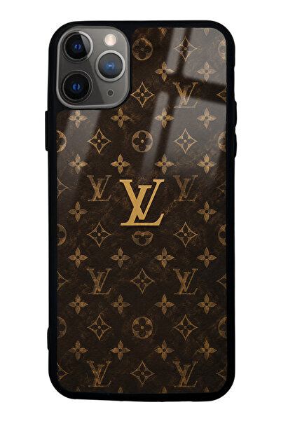 iPhone 11 Pro Max Brown Gold LV Tasarımlı Glossy Telefon Kılıfı
