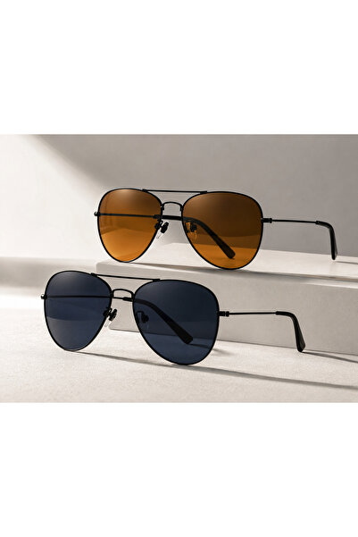 G Sport POLO 2 Pieces Aviator Pilot Model Drop Sunglasses (1 Piece Brown, 1 P...