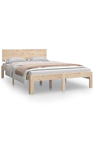 vidaxl Cadru de pat mic dublu, 120x190 cm, lemn masiv