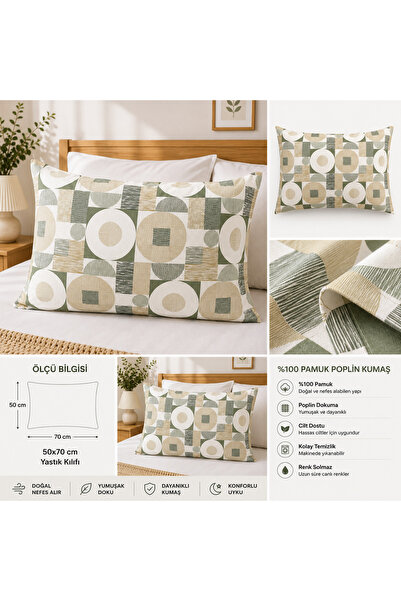 DOĞA EV TEKSTİLİ Doğanın Tüm Renkleri 2'Lİ YASTIK KILIFI 50X70- %100 PAMUK PO...