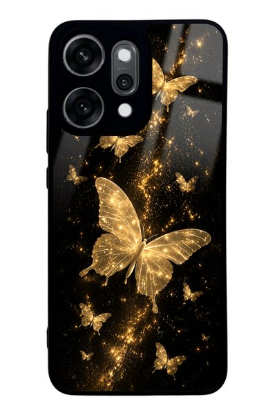 Spoyi Oppo Reno 14 Pro Yellow Galaxy Butterfly Design Glossy Phone Case