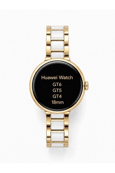 Alstrap Huawei Watch GT6/GT5/GT4 18mm Uyumlu İnce Seramik Metal Şık Bilezik K...