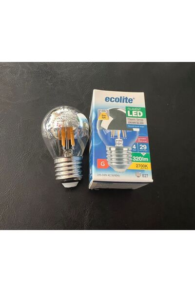 Ecolite 4 WATT KROM AYNALI E-27 DUYLU 320 LÜMEN 2700 KELVİN SARI IŞIK G45 ENDİREKT LED AMPUL