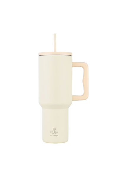 estia Ποτήρι με καλαμάκι XL 1200ml - Λευκό Λίλι "