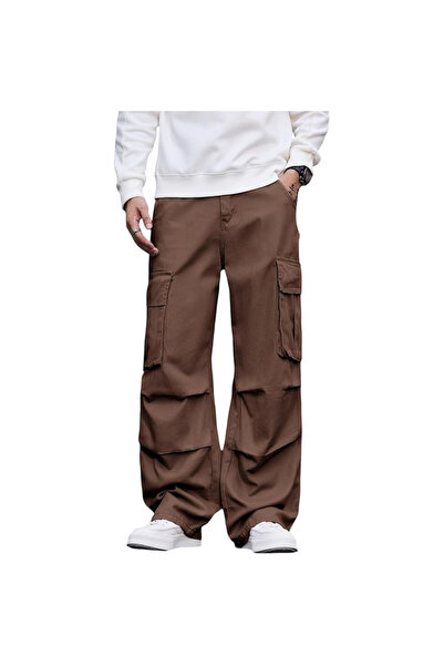 OEM Pantaloni Cargo Bărbați Crăpătură Largă Y2K Skate Baggy Lejer Maro XL