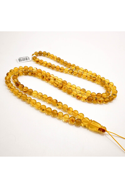 Generic Moss Amber Rosary 99 Beads 8mm Golden Honey Prayer Beads 36g Tasbih M...