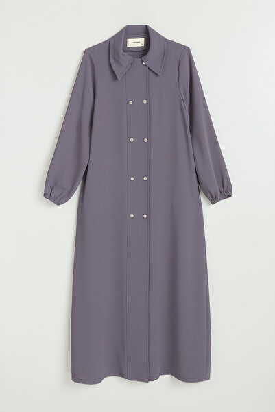 Nihan Half Double-Breasted Coat - Anthracite