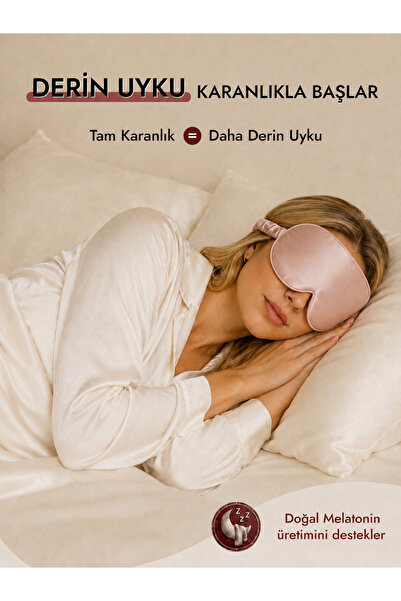 ICON SILK %100 Saf İpek 'Sleep & Glow' Üç Boyutlu Tam Karanlık Uyku Maskesi G...