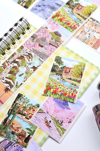 Hume Craft 2 Meter Watercolor Sceneries Washi Tape / Washitape / Bullet Journ...