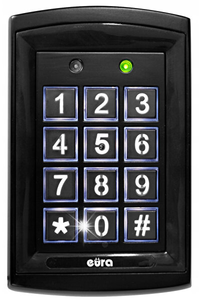 Euraka Lacăt cu cod și cititor RFID pentru brelocuri, negru, EURA AC-20C7