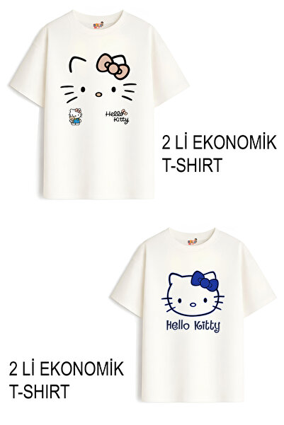 Belya Kids Wear Κοριτσίστικα μπλουζάκια 3 Hello Design, οικονομικό πακέτο 2 τ...