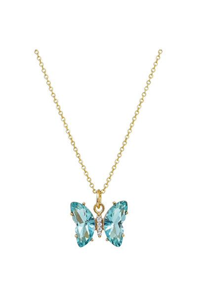 Black Season Gradient Butterfly Necklace Stainless Steel - Length 45 + 5 cm