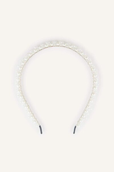 DeFacto Women's Pearl-Look White Hair Crown H7694Axns