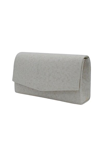 Smooth Bags Women's Ecru Linen Summer Evening Dress Bag Clutch Handbag Chain ...