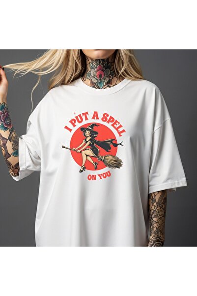 Grafftee Clothing I Put Spell on You Printed Unisex Oversize T-Shirt