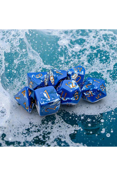 Chessex Wavebreak Gold Set Polyhedral RPG Dice