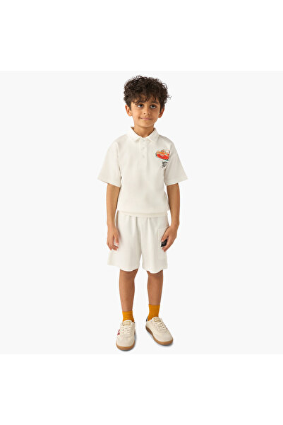 Disney Collared Short Sleeve Polo T-shirt and Shorts Set with Lightning McQue...