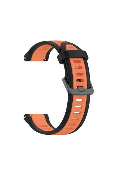 OEM Λουράκι Σιλικόνης Δίχρωμο Ανάγλυφο Amazfit GTS 4 43mm GTS 4 Mini Πορτοκαλ...
