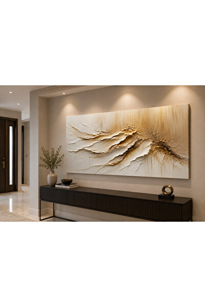 EvimeTablo Modern Soyut Bej Kanvas Tablo – Minimal Abstract Premium Duvar Dek...
