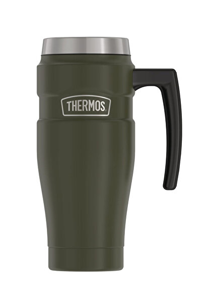 Thermos كوب عازل للحرارة من الفولاذ المقاوم للصدأ باللون الأخضر العسكري سعة 4...