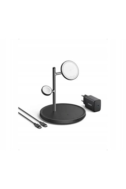 Anker Stuy Încărcător wireless prin inducție Anker MagGo 3 în 1 15W Negru pen...