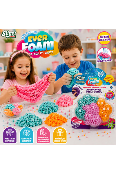 Cici Oyuncak Slimy Ever Foam Kurumayan Köpük Hamur Seti 3+ Yaş Şekillendirile...