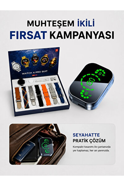 ARMÜZ Dokunmatik Akıllı Saat Yeni Nesil Kulaklık Kampanyası Bluetooth Bağlant...