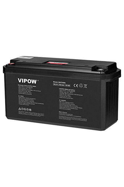 Vipow Baterie LiFePO4 25.6V 100Ah cu BMS