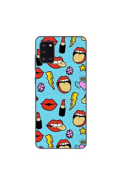 OEM Husa compatibila cu Samsung Galaxy A31 Silicon Gel Tpu Model Pop Art Lips
