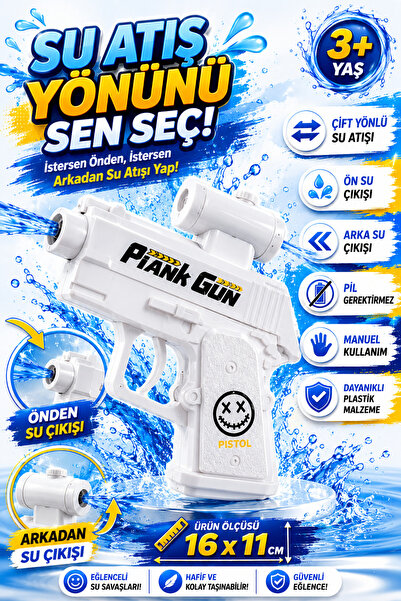 hak-iş oyuncak Beyaz Çift Yönlü Şaka Su Tabancası 16x11 cm – 3+ Yaş
