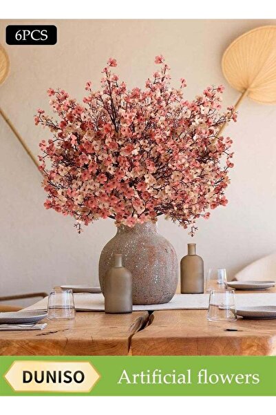 DUNISO 6 Pcs Artificial Flowers, Fake Gypsophila Flowers Bouquets, Artificial...