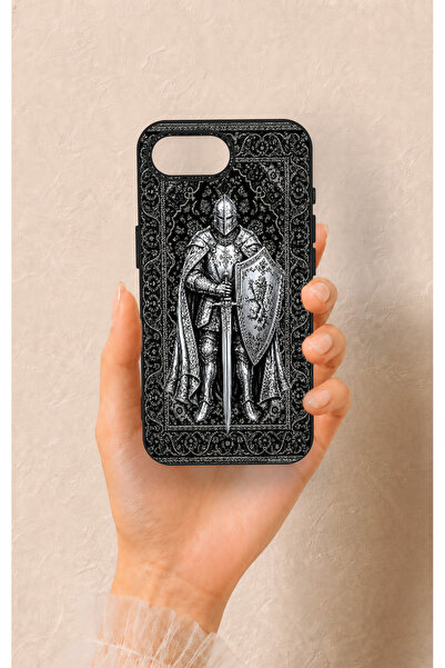 Vip Case iPhone 16E Uyumlu Şövalye Desenli Silikon Kılıf