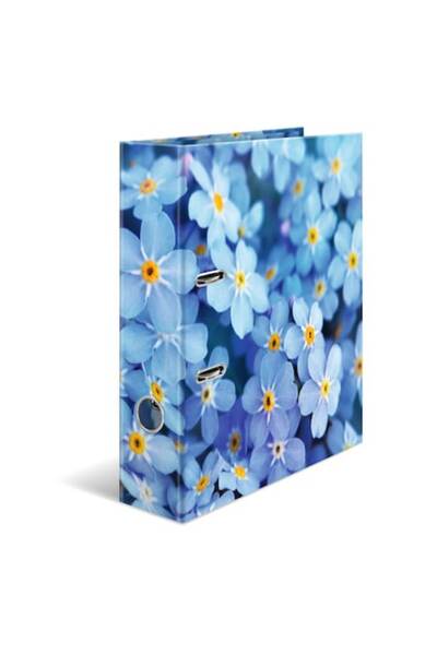 Herma Dosar cu mecanism A4, laminat, 7 cm, flori albastre