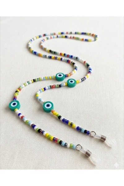 YONGA'S BOUTİQUE Fimo Green Sand Bead Glasses Cord
