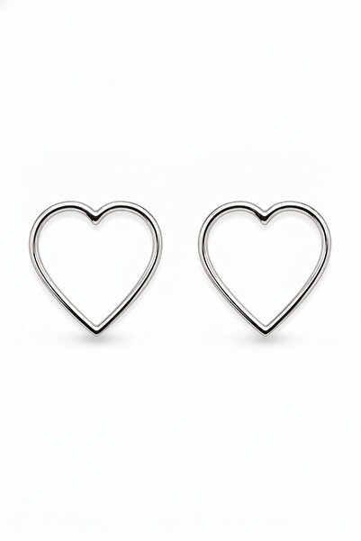 Jack Ferrero Pair of Heart-Shaped Silver Color Earrings - Modern and Elegant ...