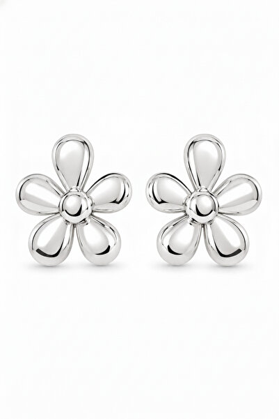 Jack Ferrero Stylish Daisy Design Shiny Silver Color Women's Bijoux Earring Pair