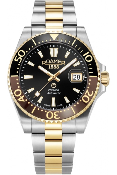 Roamer Ceas bărbătesc 986983 47 85 20 — auriu, sportiv, pentru scufundări.