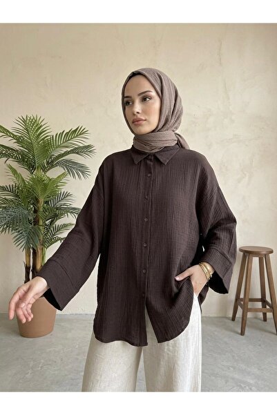 Naknaku Double Sleeve Muslin Shirt - Brown