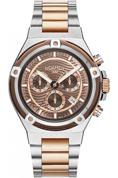 Roamer Ceas bărbătesc 221837 49 65 20, aur roz, sportiv, potrivit pentru înot.