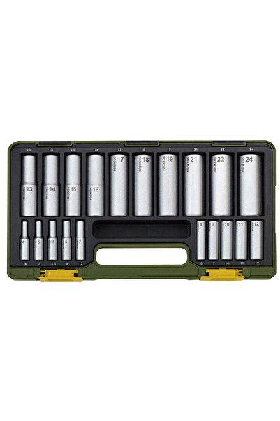 Proxxon Trusa chei tubulare lungi 1/4" si 1/2", 20 piese, 23292