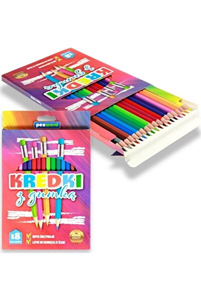 PENWORD Creioane colorate cu bandă elastică 18 culori 2555-18-G