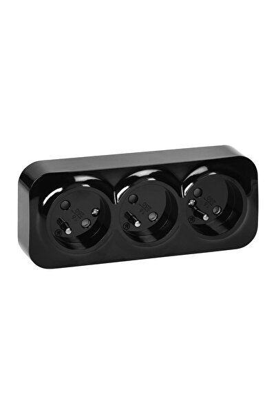 Orno Priză triplă ToDo 2P+T IP20, 16A, 230V AC, negru