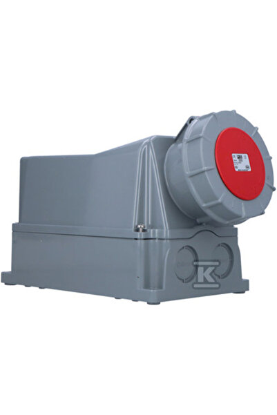 PCE Priză fixă 125A 5P 400V roșu IP67 /fără presă/POWER TWIST 145-6