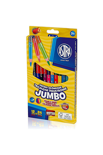 Astra Creioane Jumbo față-verso, 12 bucăți
