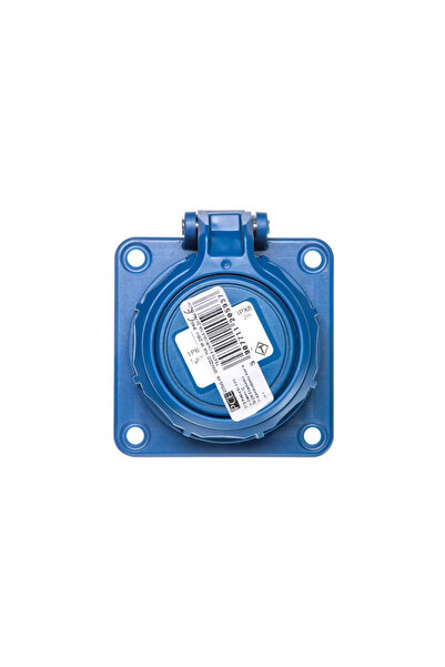 PCE Soclu de placă/capac articulat/ 10/16A 2P+Z 230V/75x75/ albastru IP68 NAU...