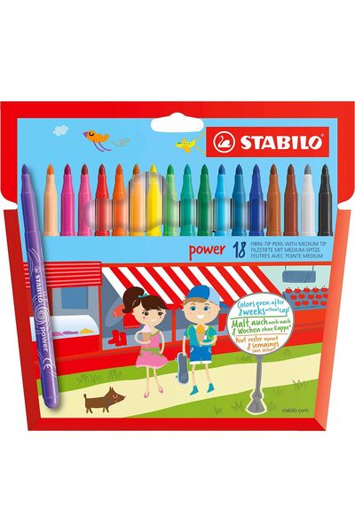 Stabilo Pixuri Power 18 culori Husa