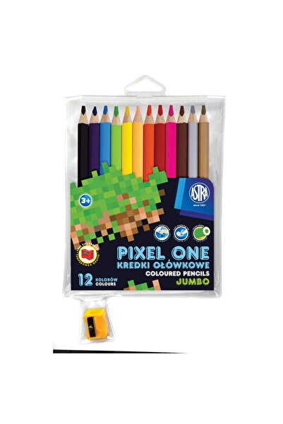 Astra Creioane creion Pixel One 12 culori+ascuțitor creioane
